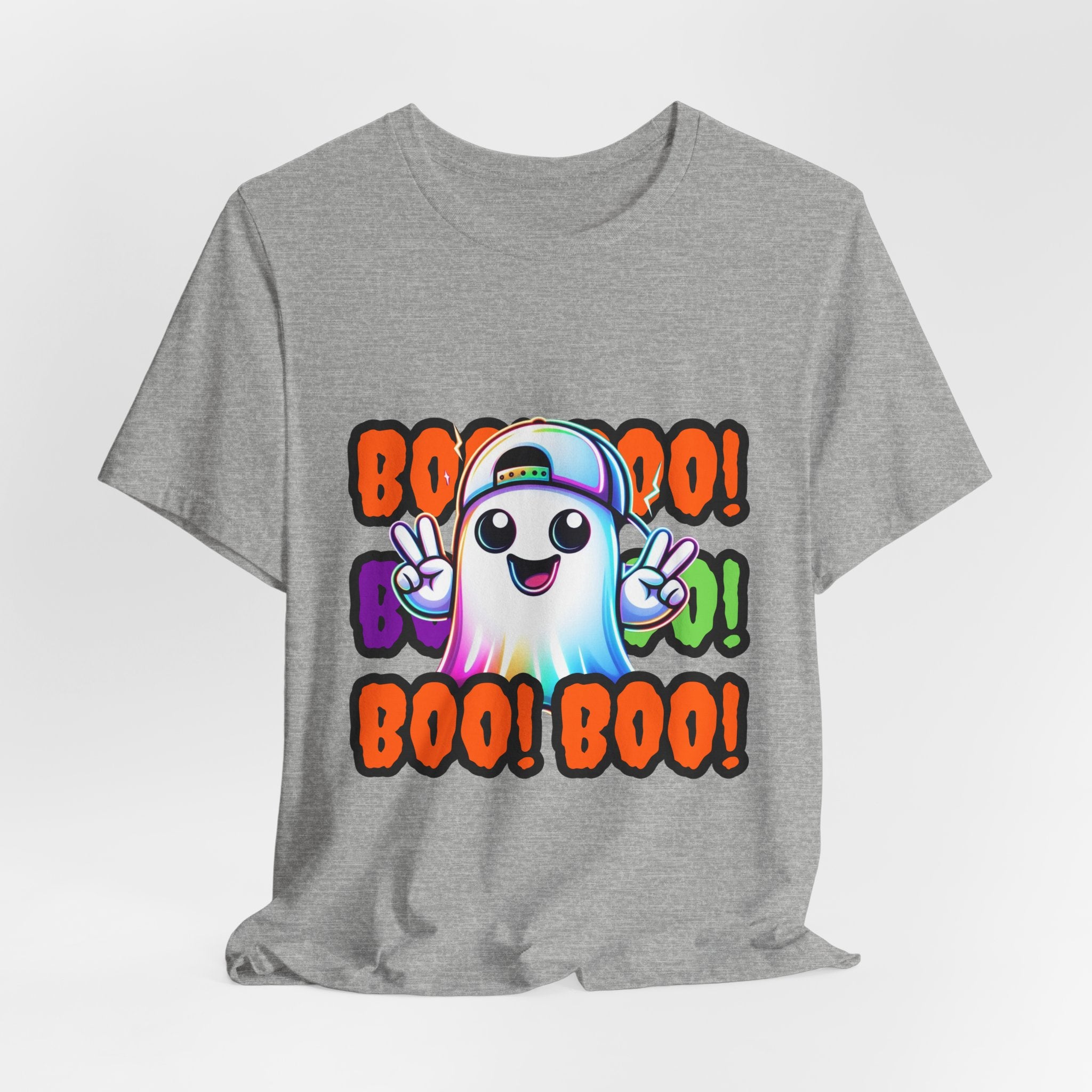 Ghost Graphic Tee — "Boo! Boo! Boo!" Cute Halloween Shirt