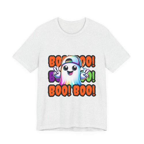 Ghost Graphic Tee — "Boo! Boo! Boo!" Cute Halloween Shirt