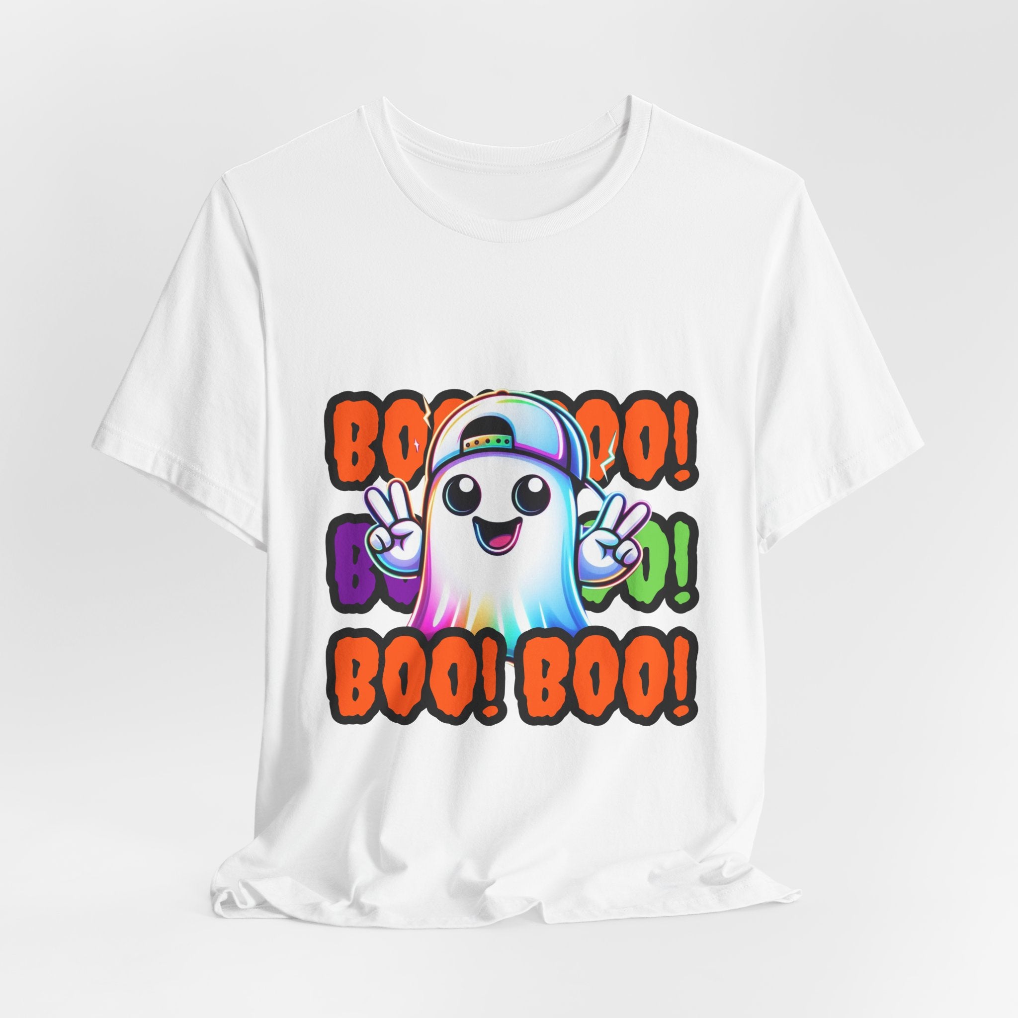Ghost Graphic Tee — "Boo! Boo! Boo!" Cute Halloween Shirt