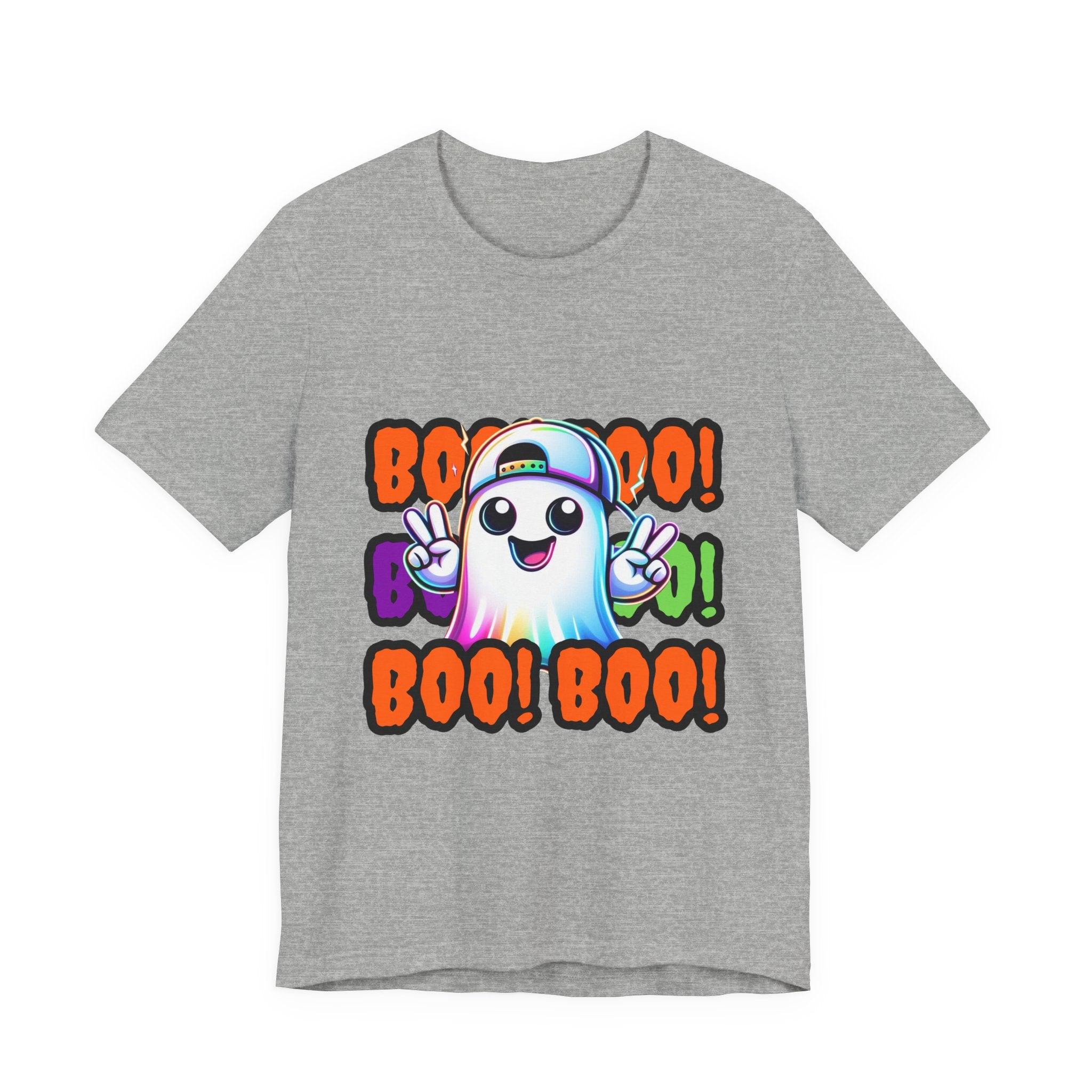 Ghost Graphic Tee — "Boo! Boo! Boo!" Cute Halloween Shirt