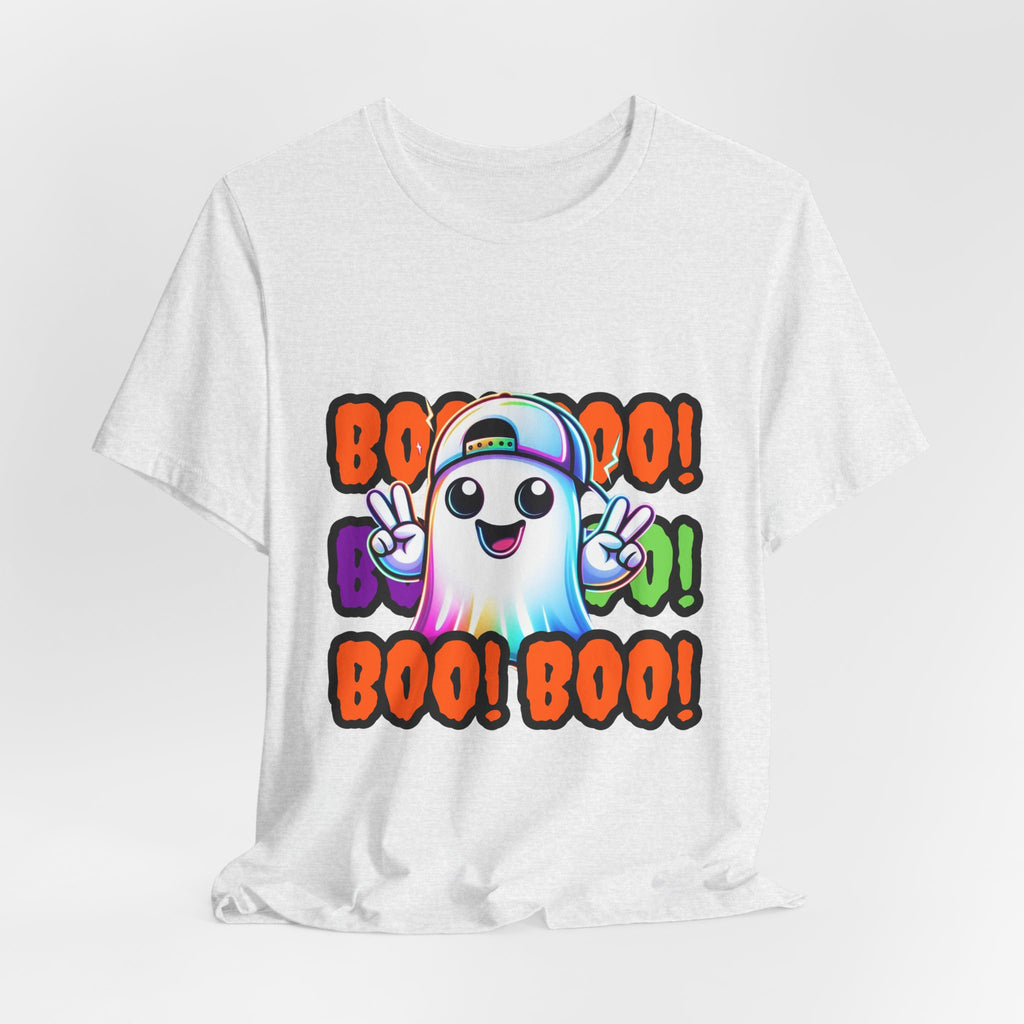 Ghost Graphic Tee — "Boo! Boo! Boo!" Cute Halloween Shirt