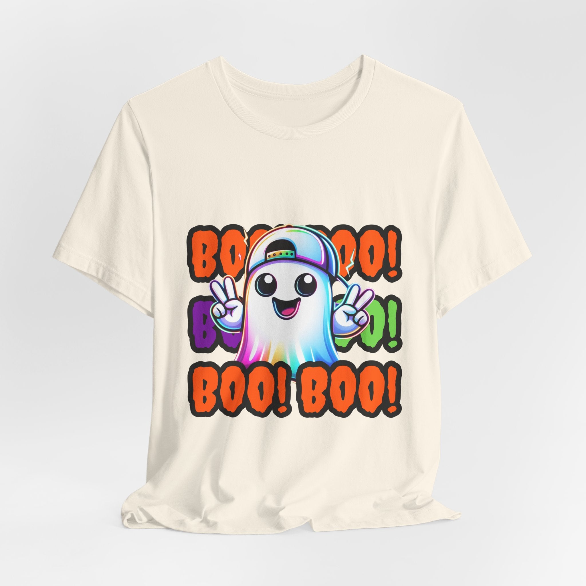 Ghost Graphic Tee — "Boo! Boo! Boo!" Cute Halloween Shirt