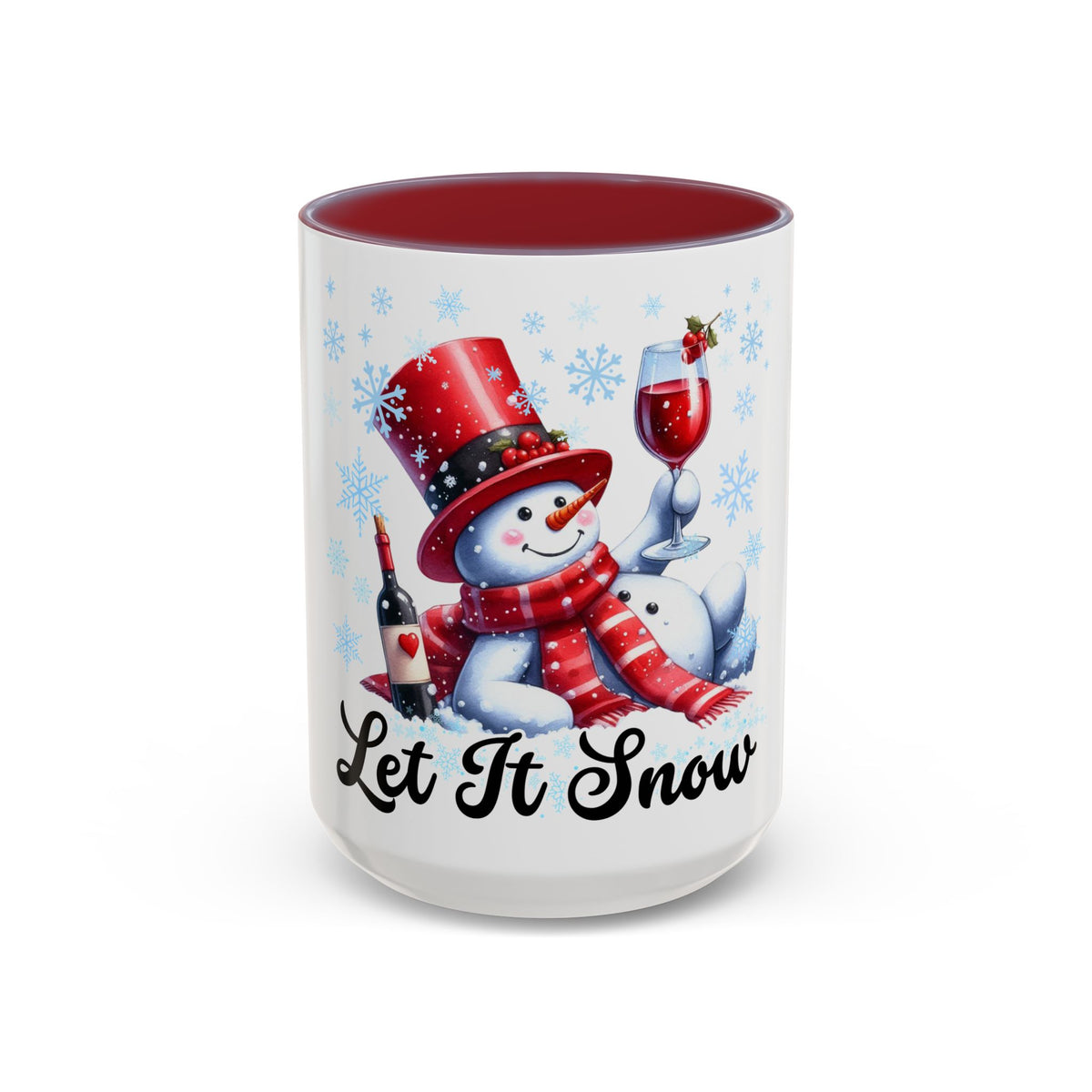 Let It Snow Snowman Holiday Coffee Mug — Festive 11/15oz Accent Mug