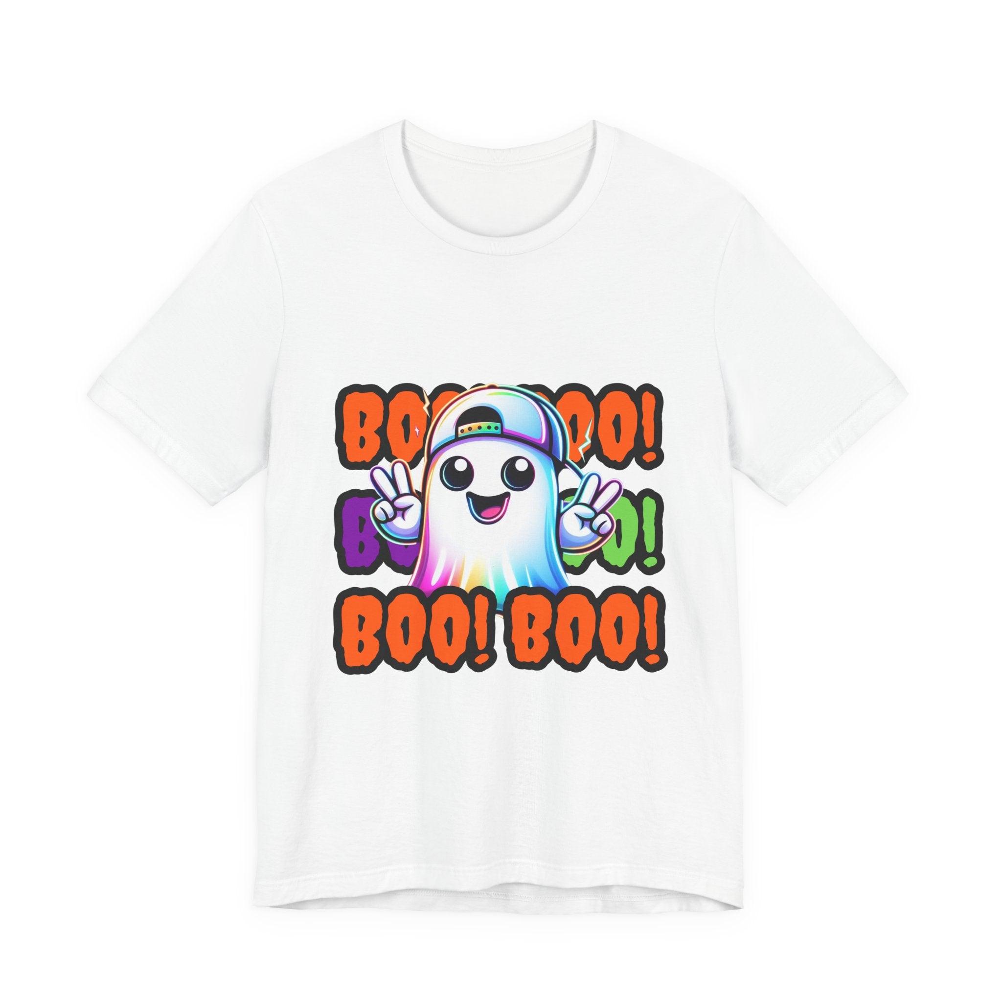 Ghost Graphic Tee — "Boo! Boo! Boo!" Cute Halloween Shirt
