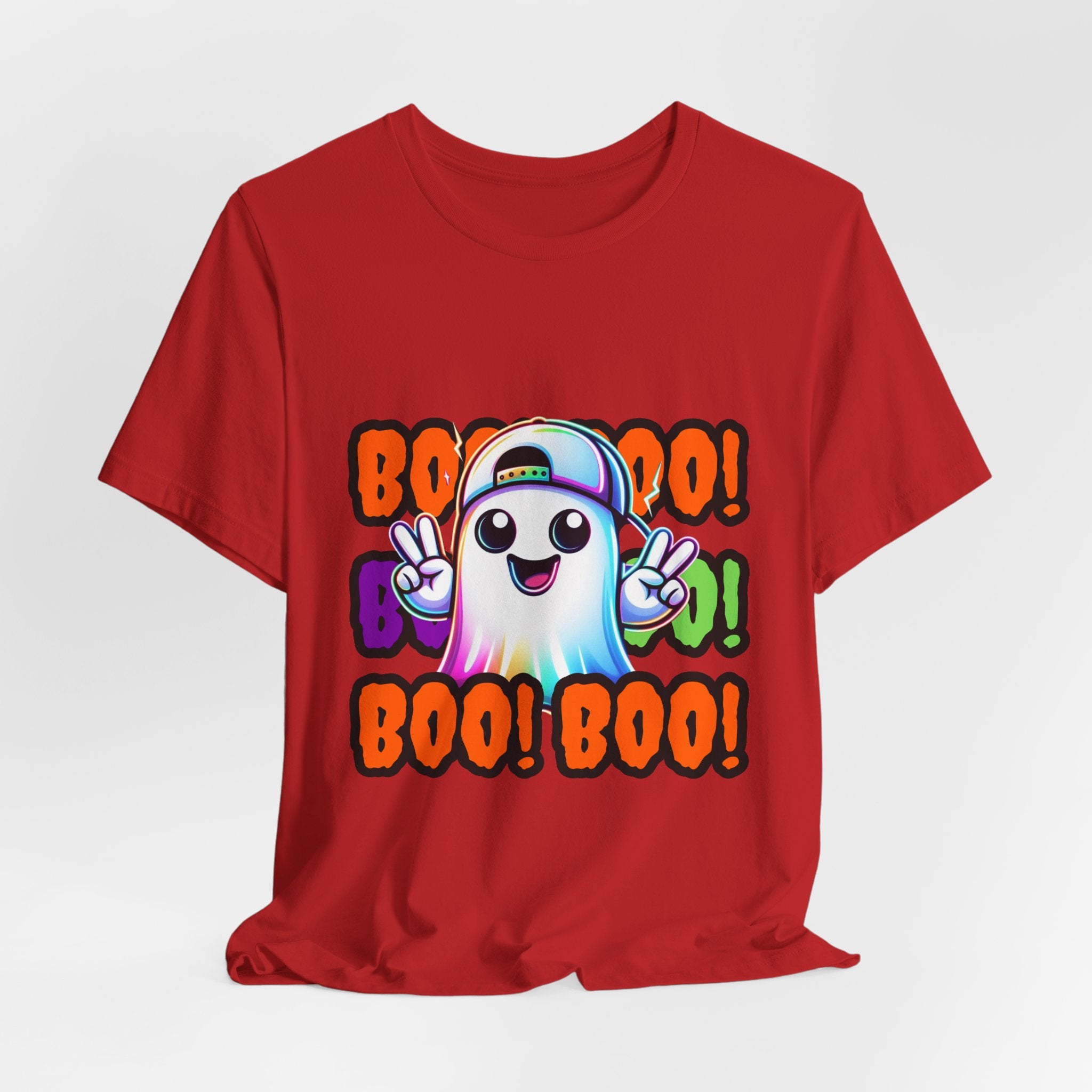 Ghost Graphic Tee — "Boo! Boo! Boo!" Cute Halloween Shirt