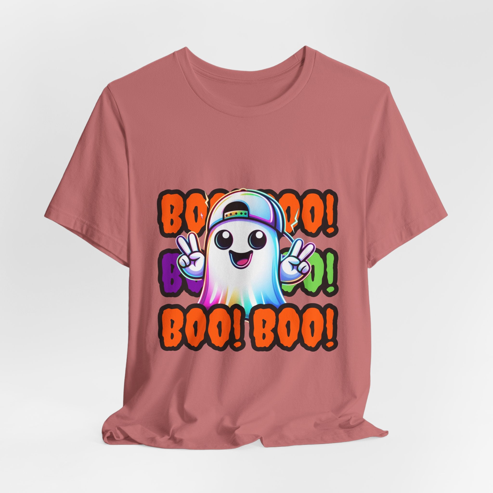 Ghost Graphic Tee — "Boo! Boo! Boo!" Cute Halloween Shirt