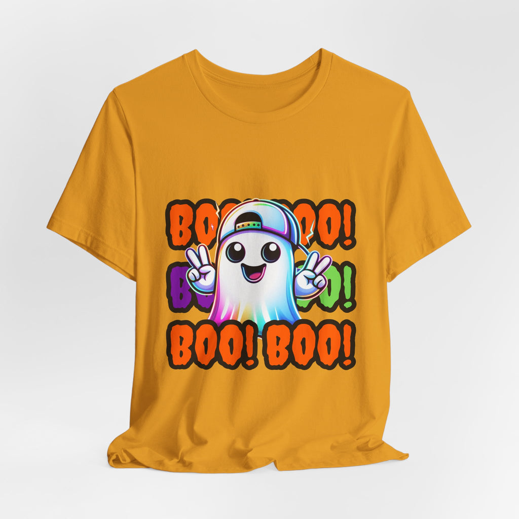 Ghost Graphic Tee — "Boo! Boo! Boo!" Cute Halloween Shirt