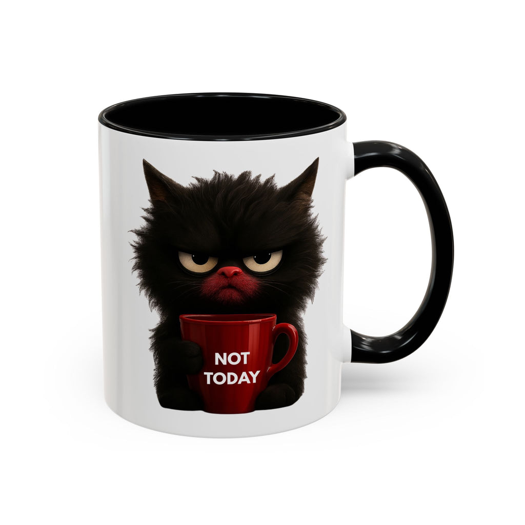 Black Cat Coffee Mug — Cute Kitty Accent Mug (11/15 oz)