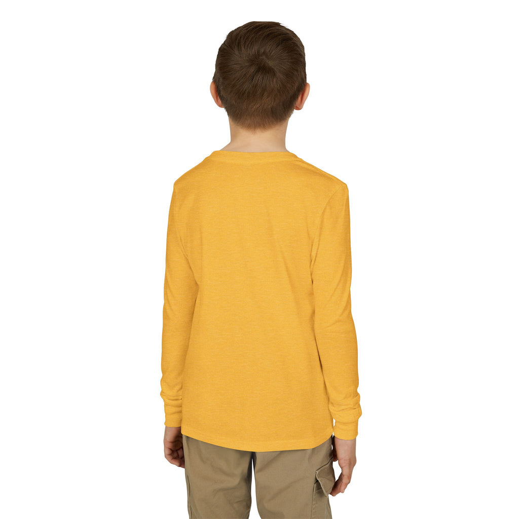 Youth Long Sleeve Tee — "Spooky & Fabulous" Halloween Cat Pumpkin Design