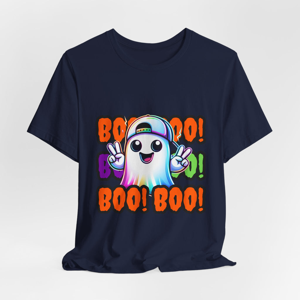 Ghost Graphic Tee — "Boo! Boo! Boo!" Cute Halloween Shirt