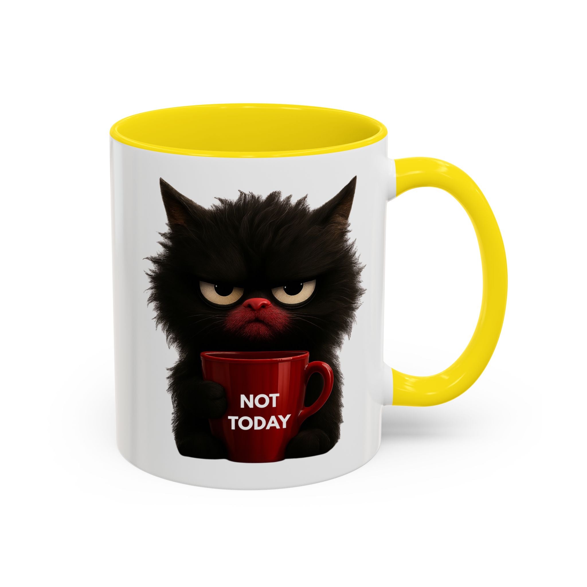 Black Cat Coffee Mug — Cute Kitty Accent Mug (11/15 oz)