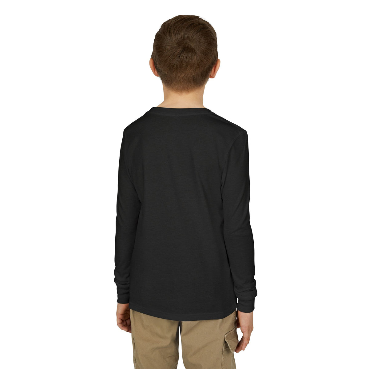 Youth Long Sleeve Tee — "Spooky & Fabulous" Halloween Cat Pumpkin Design