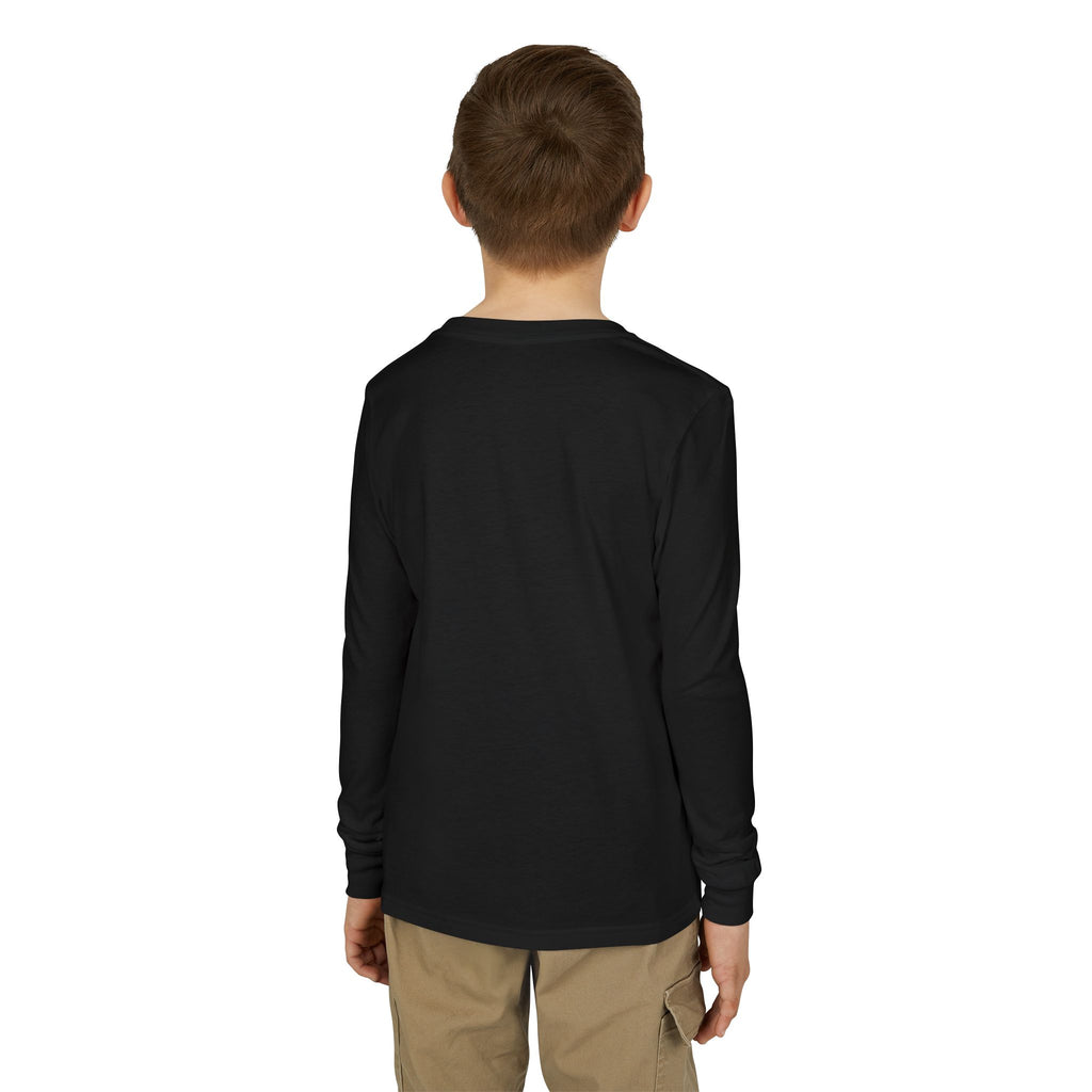 Youth Long Sleeve Tee — "Spooky & Fabulous" Halloween Cat Pumpkin Design