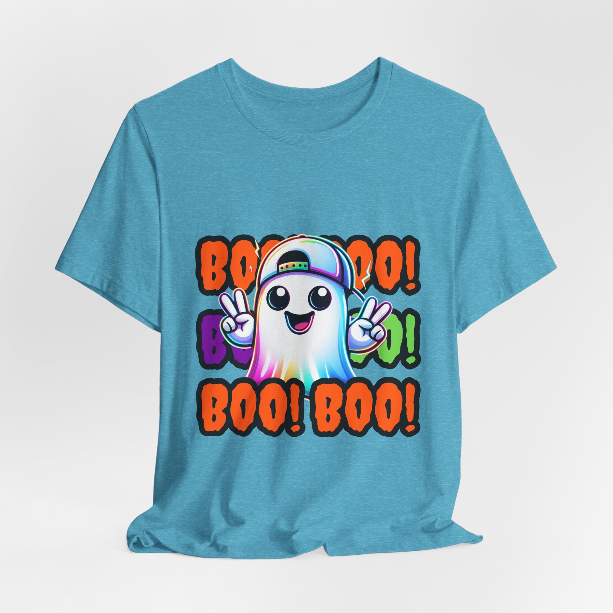 Ghost Graphic Tee — "Boo! Boo! Boo!" Cute Halloween Shirt