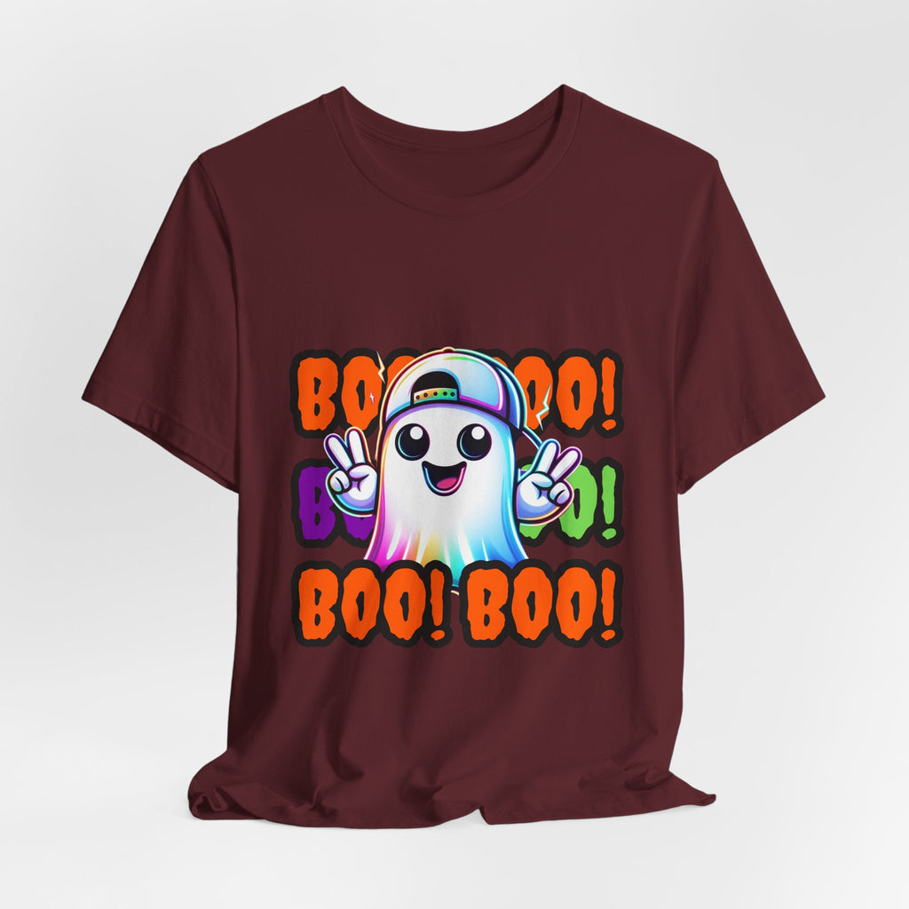 Ghost Graphic Tee — "Boo! Boo! Boo!" Cute Halloween Shirt