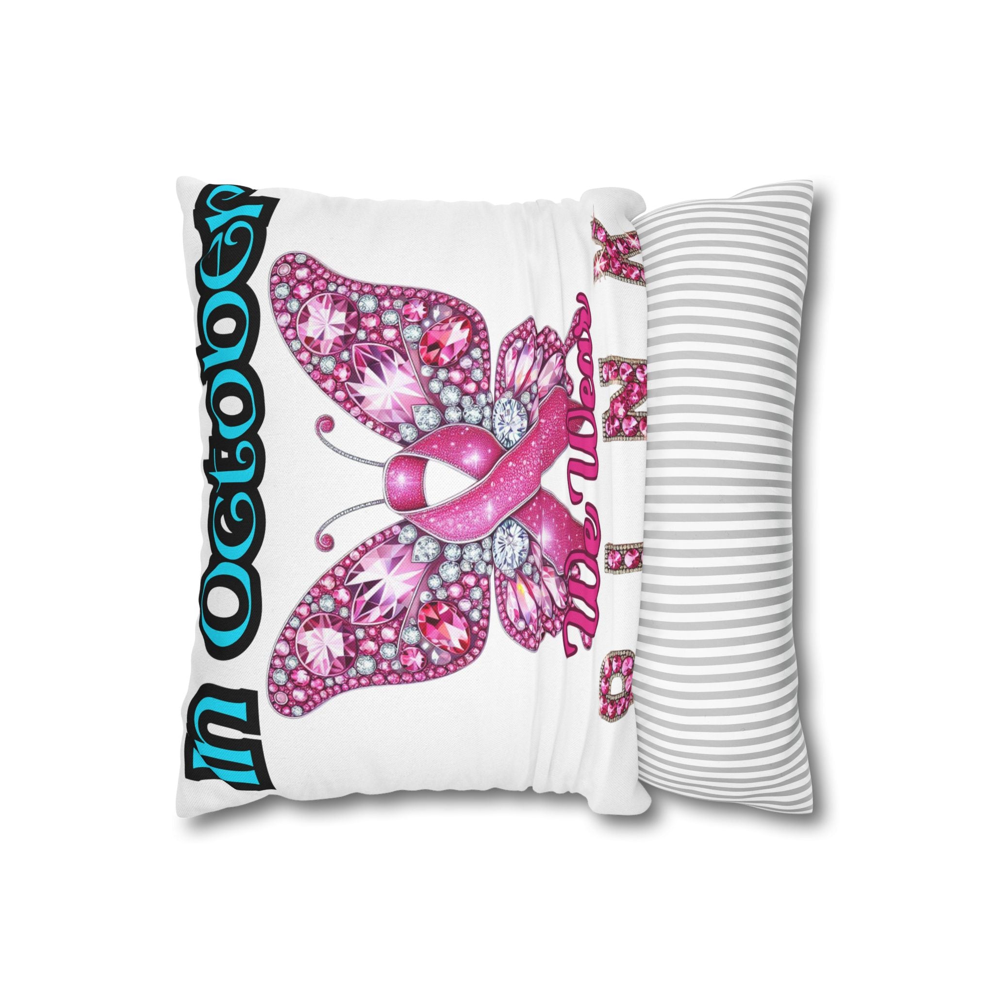 Spun Polyester Square Pillowcase — Soft White Decorative Throw Pillow Cover